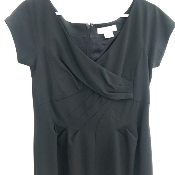 Michael Kors black dress women's 10 cap sleeve below knee corporate girlie quest - Picture 3 of 12